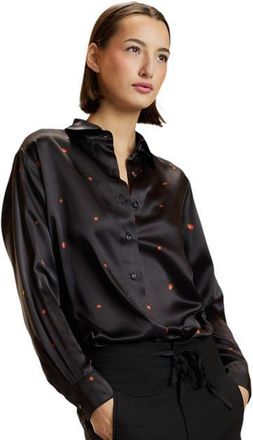 Cynthia Rowley Ladybug Silk Blouse in Black at Nordstrom, Size X-Small