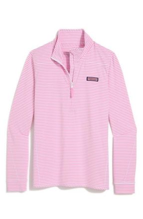 Vineyard Vines Microstripe Sankaty Half Zip Shep Shirt in Cotton Candy Stripe at Nordstrom, Size Large