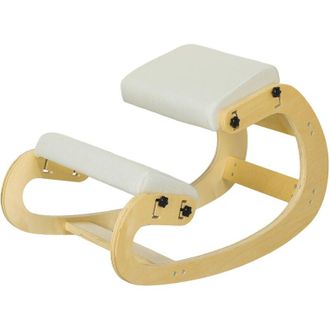 HOMCOM Sedia Ergonomica a Dondolo Regolabile in 6 Posizioni Bianco Crema