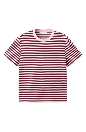 Mango Stripe T-Shirt in Pastel Pink at Nordstrom, Size Large