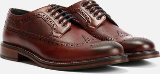 Ben Sherman Mens Ben Sherman Archie Brogue Leather Mens Burgundy Lace-Up Shoes - Brown - Size: 11