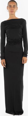 SOLOTRE Abito lungo stretch nero