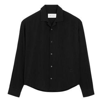 Ami Casual Shirts, male, Black, Size: XL Boxy Fit Viscose Shirt