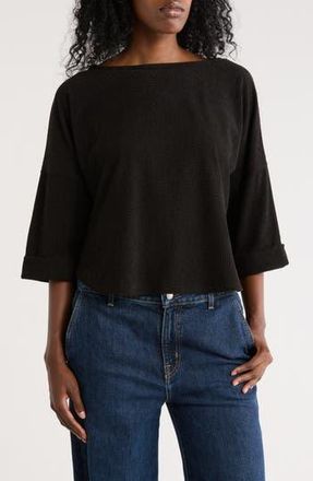 Max Studio Long Sleeve Knit Corduroy Top in Black at Nordstrom Rack, Size X-Small