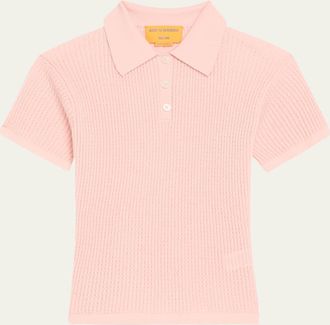 Guest In Residence Cashmere Short-Sleeve Shrunken Polo Sweater