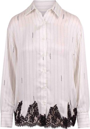 Ermanno Scervino Pinstriped Shirt with Lace