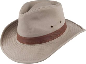 Dorfman Pacific Hats Washed Twill Outback Hat - Khaki X-Large