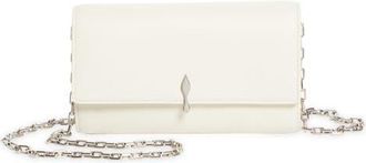 Christian Louboutin Bettina Leather Wallet on a Chain in Suzuran/Silver at Nordstrom