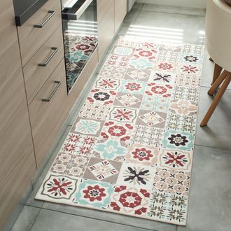 Nazar Rugs Alfombra de cocina azulejos multicolor 70x180