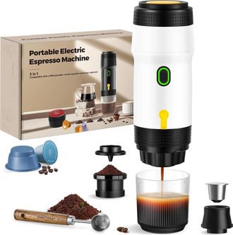 OEM Cafetera Port&aacute;til, M&aacute;quina De Espresso 3 En 1, Presi&oacute;n De 20 Bares, Extracci&oacute;n A 92 &deg;c, Bater&iacute;a De 7500 Mah, Carga Usb/para Coche, Para C&aacute;psulas Y Caf