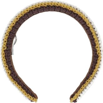 Miu Miu Cerchietto a righe - Marrone