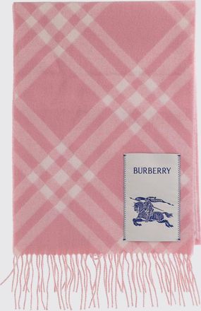Burberry 100% Cashmere Scarf with Check Pattern and Embroidered Logo