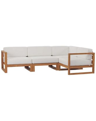 ModWay Upland Teak Outdoor Patio 4-Piece Sectional Sofa Set