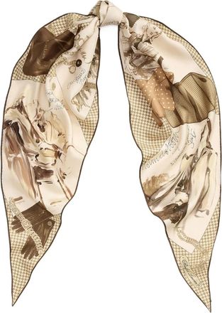 Ralph Lauren Collection Zijden sjaal met grafische print - Beige