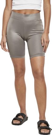 Urban Classics Dames wielerbroek dames imitatie leren fietsshorts, knielange leggings voor vrouwen in 3 trendy kleurvarianten, maten XS - 5XL, asphalt, 4XL