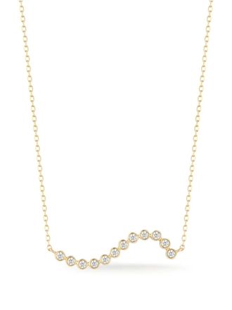 Mateo Bijoux 14kt geelgouden Wave halsketting met diamanten hanger