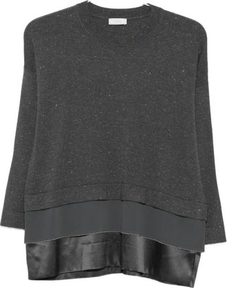 PESERICO Ronde hals gebreid - Dames - Ronde hals truien - Grijs - XL - Truien & Vesten