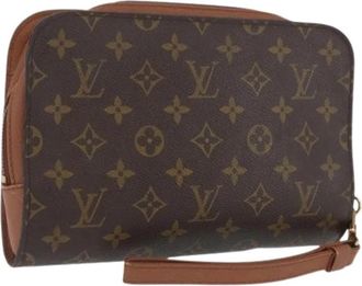 Louis Vuitton Pre-owned Clutch Tas - Dames - Vintage Clutch - Bruin - ONE Size - Leer - Vintage