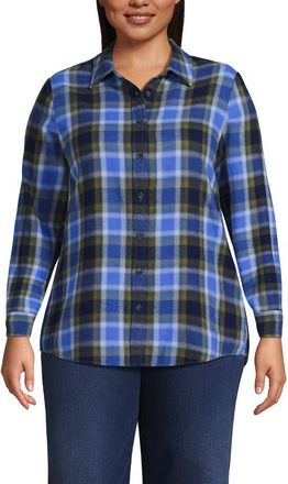 Lands End Flannel Shirt in Blue Vintage Plaid at Nordstrom, Size X-Large P