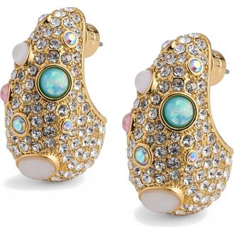 Kurt Geiger Crystal Pav&eacute; Dome Drop Earrings in Gold Multi at Nordstrom Rack