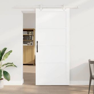 vidaXL Puerta Corredera Manual Blanco 93 X 211 Cm Vidaxl