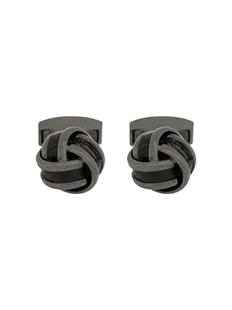Tateossian Gemelli con design a nodo - Nero