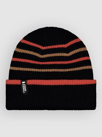Mons Royale Stripey Merino Beanie schwarz