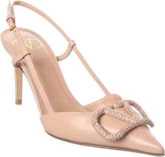 Valentino Vlogo 76 Leather Slingback Pump