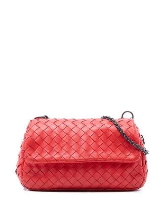 Bottega Veneta 2012-2025 Mini Nappa Intrecciato Expandable Chain Flap crossbody bag - women - Nappa Leather - One Size - Red