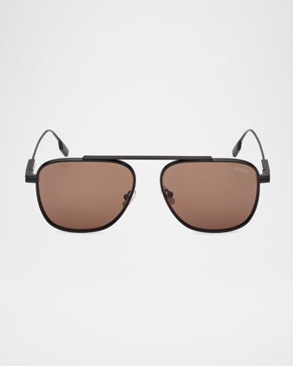 Ermenegildo Zegna Orizzonte I Metal Navigator Sunglasses