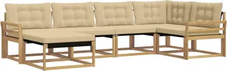 vidaXL Conjunto De Sof&aacute;s De Exterior 6 Uds. Y Beige Vidaxl