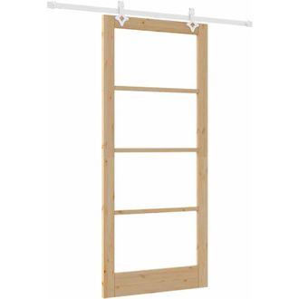 vidaXL Vidaxl - Puerta Corrediza Manual Marr&oacute;n 93 X 211 Cm Madera Y Metal
