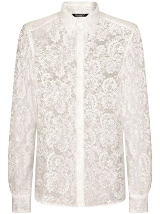 Dolce & Gabbana Camicia con pizzo - Bianco
