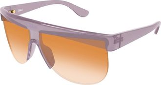 Chlo&eacute; Pink Orange Ch0416s Oversized Shield Sunglasses