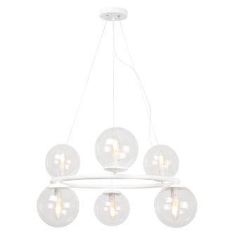 OEM L&aacute;mpara Colgante Aura Blanca 6 Planas, Pantalla Gratis E14