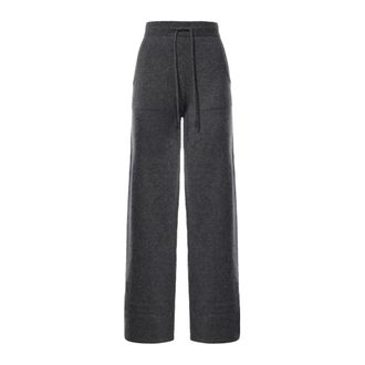 Max Mara Pantalones anchos de cachemir - Trousers - Mujer - Gris - S
