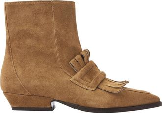 VIA VAI Vive Evie Enkellaarsjes - Dames - Cowboylaarzen - Bruin - 37 EU - Leer - Schoenen