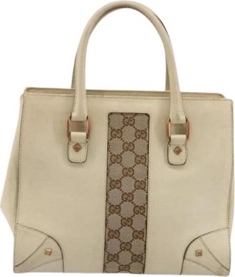 Gucci Pre-owned Tote Bag - Dames - Vintage Shopper - Beige - ONE Size - Leer - Vintage