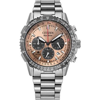Citizen Promaster Navihawk Eco-Drive Chronograph Bracelet Watch, 40mm in Silver-Tone/orange at Nordstrom