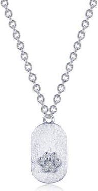 Lafonn Precious Simulated Diamond Paw Tag Necklace in White at Nordstrom Rack, Size 20