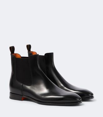 Santoni Leather Chelsea boots