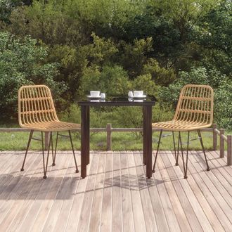 vidaXL Juego De Comedor De Jard&iacute;n 3 Piezas Rat&aacute;n Sint&eacute;tico Vidaxl