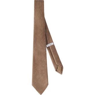 Brunello Cucinelli Fluid corduroy tie in Espresso at Nordstrom