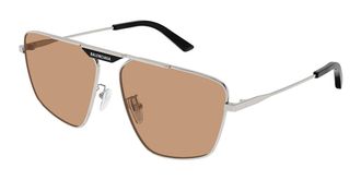 Balenciaga BB0246SA Asian Fit 006 Mens Sunglasses Silver Size 61