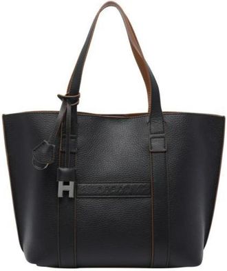 Hogan Small Script Shopping Bag - Dames - Shoppers - Zwart - ONE Size - Leer - Tassen