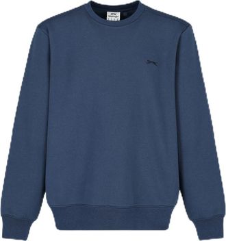 Slazenger Mens Fleece Crew Sweater Long Sleeve Steel Blue XL