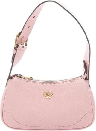 Gucci Pre-owned Shoulder Bags, female, Pink, Size: ONE SIZE Pre-owned Leather handbags