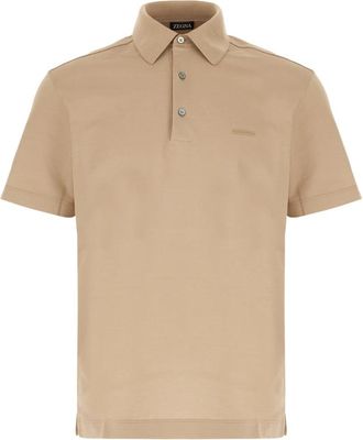 Ermenegildo Zegna Piqu&eacute; Polo Shirt - Heren - Polos - Beige - L - Katoen - Tops