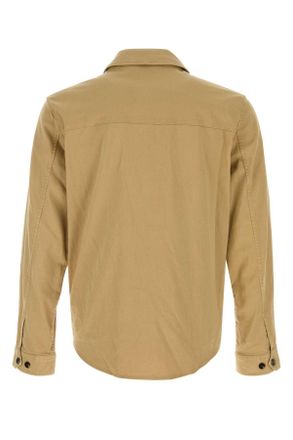 Woolrich Mens Beige Stretch Cotton Shirt Travertine Camicie