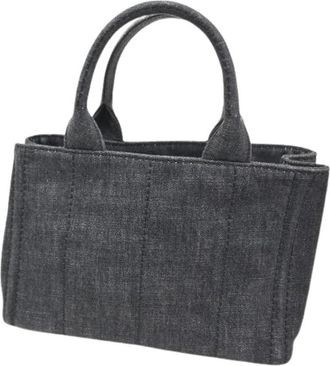 Prada Pre-owned Handbags, female, Black, Size: ONE SIZE Pre-owned Vintage Denim Handbag